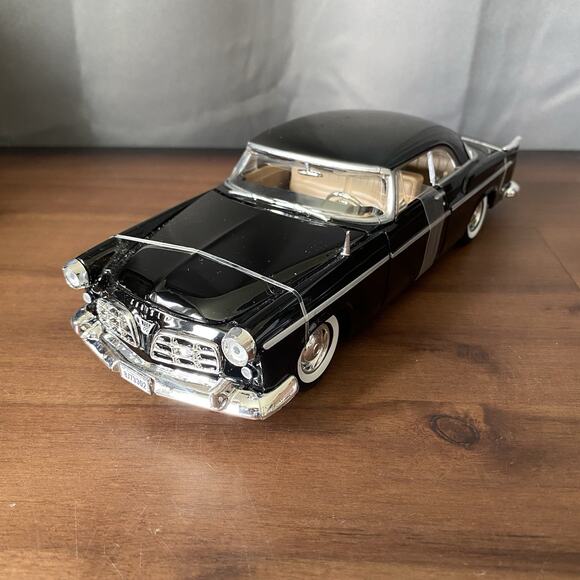 1955 Chrysler C300 Black Diecast Model Toy Car 1/24 Scale Motor Max - Picture 3 of 10